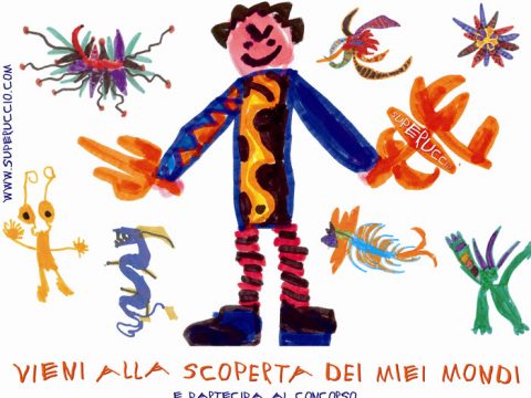 I disegni di SuperUccio, bambino supereroe, in mostra a Milano. E un concorso per tutti i bambini
