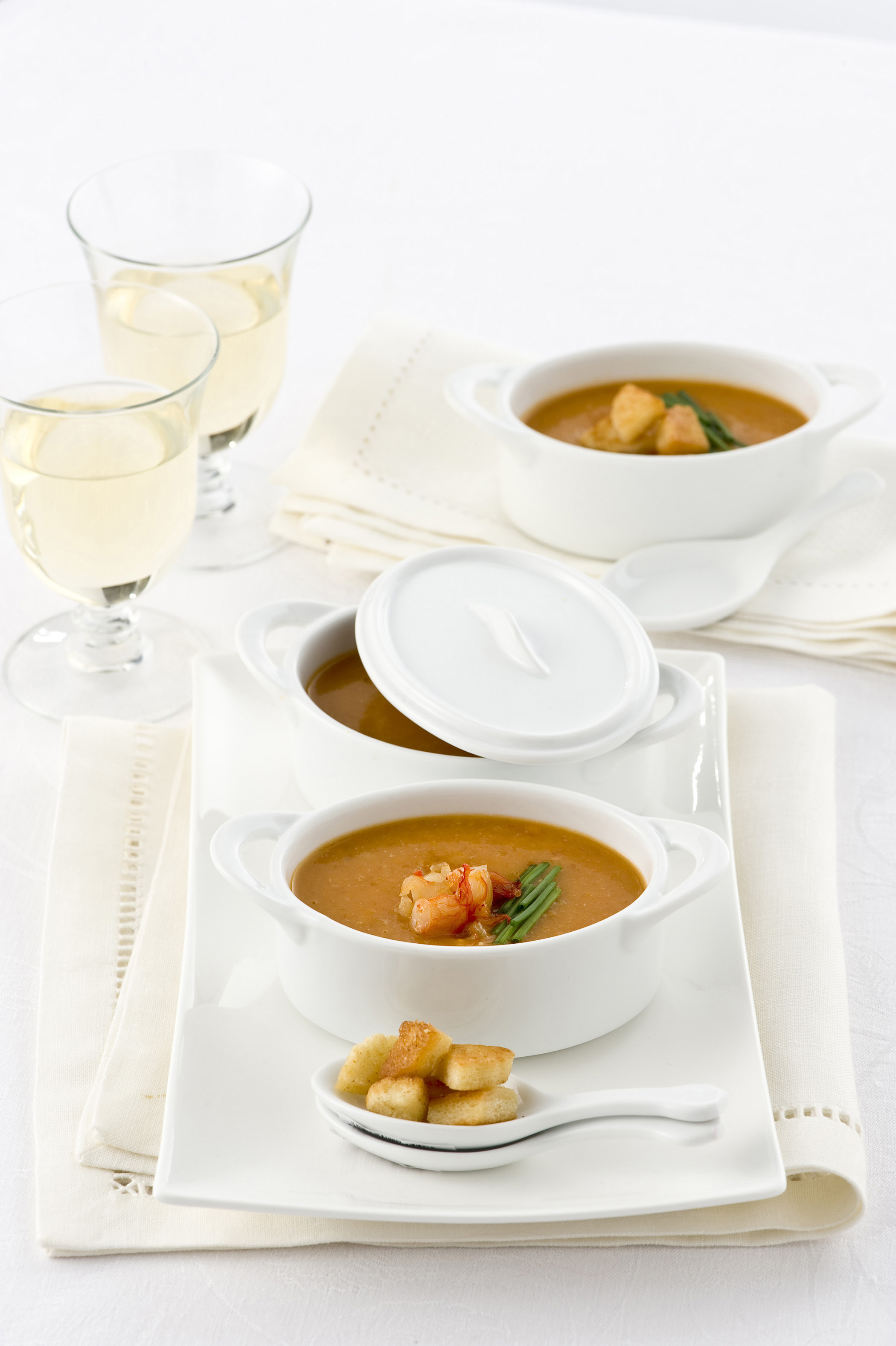 Ricetta Bisque di gamberi con crostini Donna Moderna