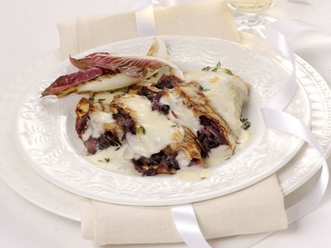 Gratin di crespelle al radicchio