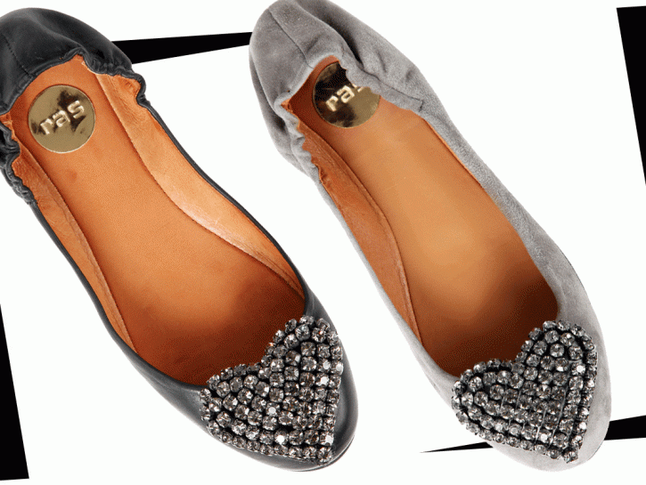 Ballerine di Ras con cuore di strass