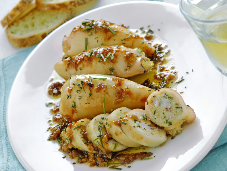 Anelli di calamari con ricotta e grana padano