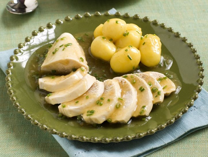 Petti di pollo al vapore in salsa agrodolce al limone