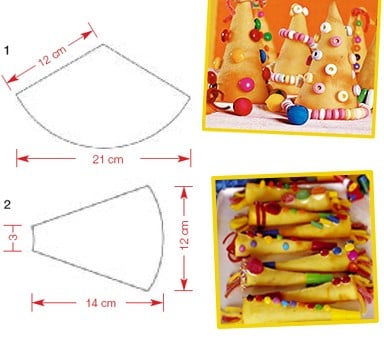 Trombette e cappellini biscotto di carnevale