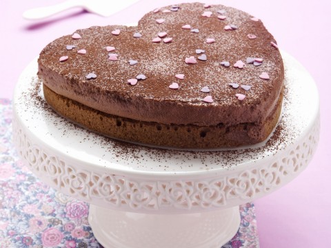 Torta a cuore con mousse gianduia