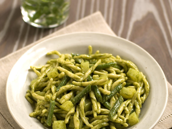 Trofie alla genovese con pesto, patate e fagiolini