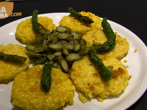 Tortino di riso con gli asparagi