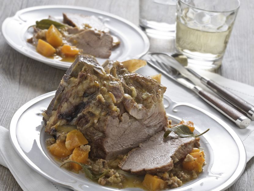 brasato-di-reale-con-zucca-e-salsiccia preparazione
