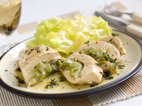 Tasche di pollo alla fontina e scarola