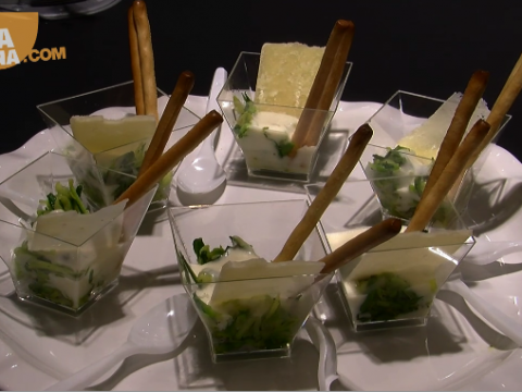 Verrine con zucchine e crema al grana