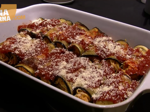 Involtini di melanzane con tagliolini