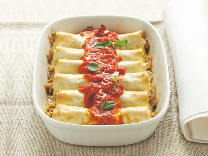 Cannelloni con ricotta e melanzane
