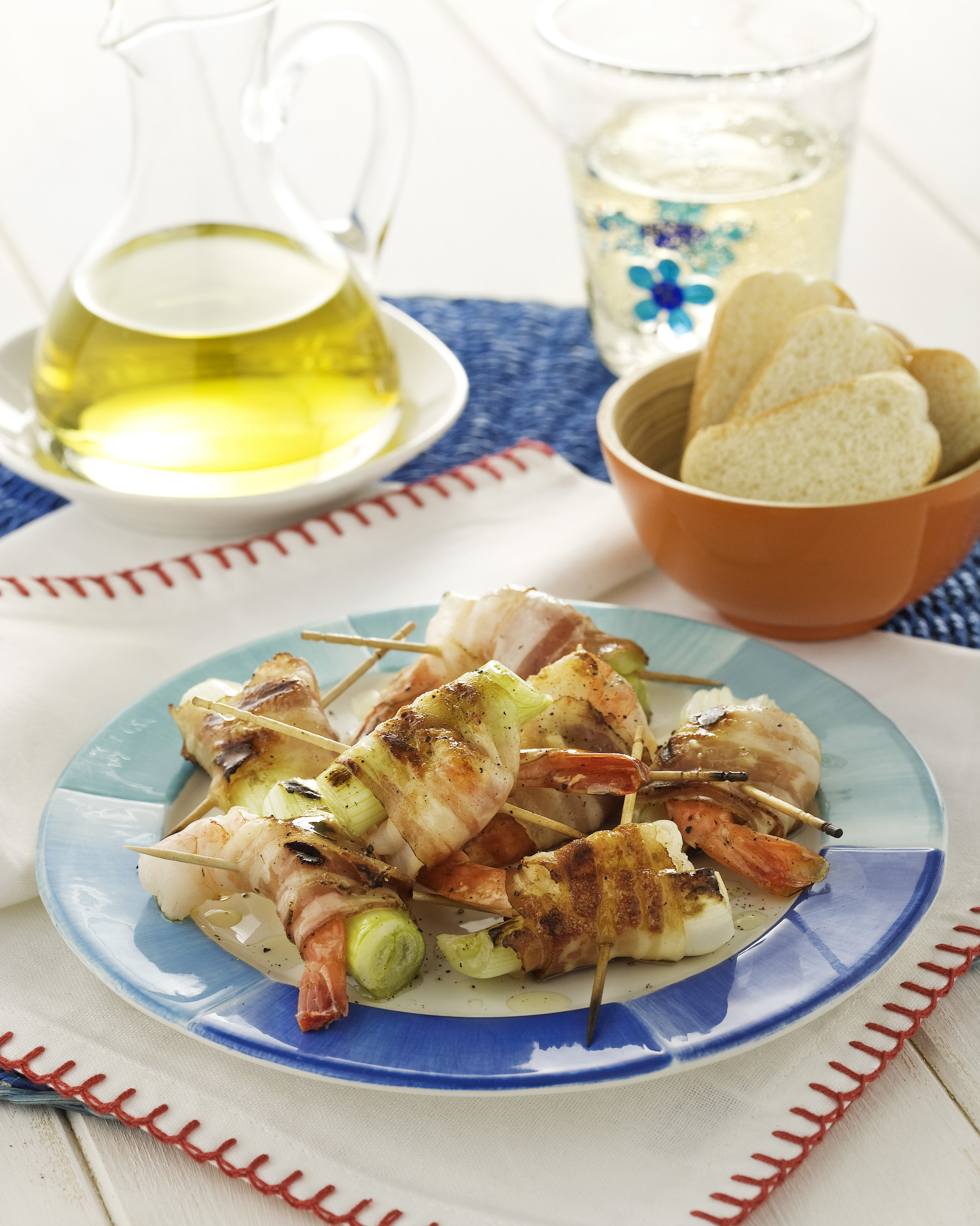 Ricetta Gamberi con cipollotti e pancetta Donna Moderna