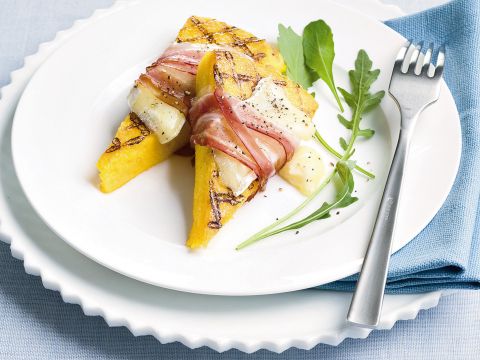 Triangoli di polenta con pancetta