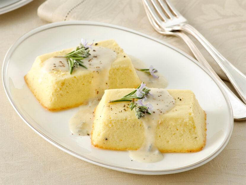 Flan con fonduta di gorgonzola