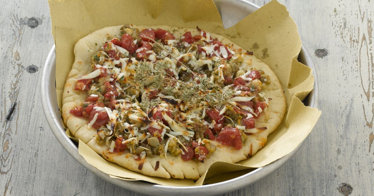 Pizza con melanzane all'orientale