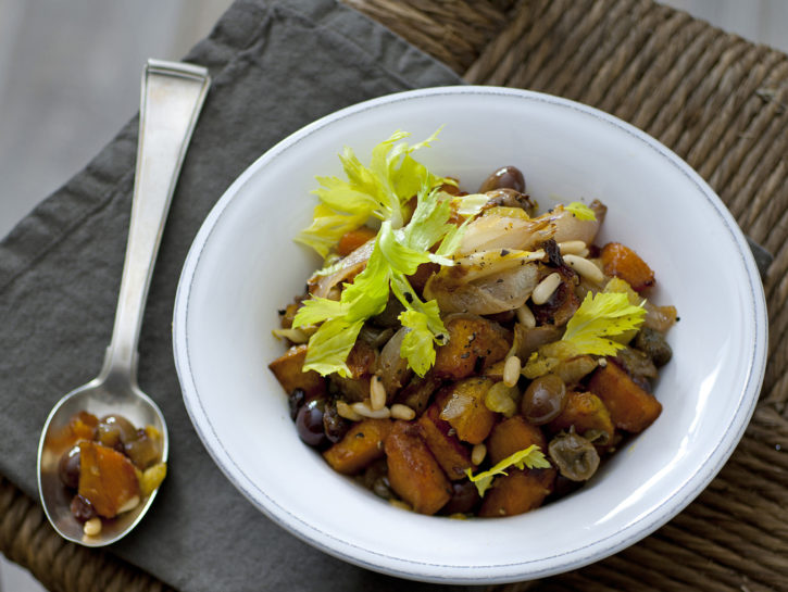 Caponata di zucca e scalogni