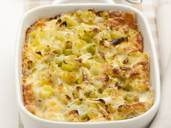 Gratin di porri con pane carasau