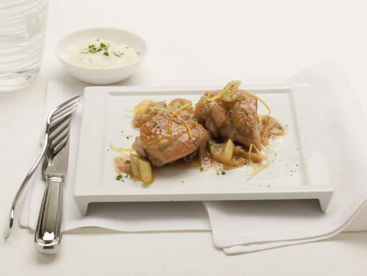 Pollo in umido al limone