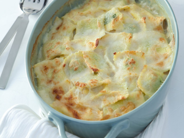 Ravioli in teglia gratinati in forno