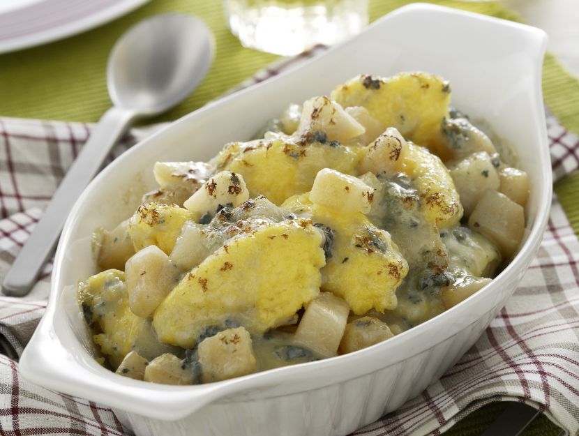 gnocchi-di-polenta-con-roquefort-e-pere preparazione