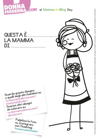 Preferisci la mamma col mazzo di fiori in mano? Scarica il disegno: il tuo bambino si divertirà a c