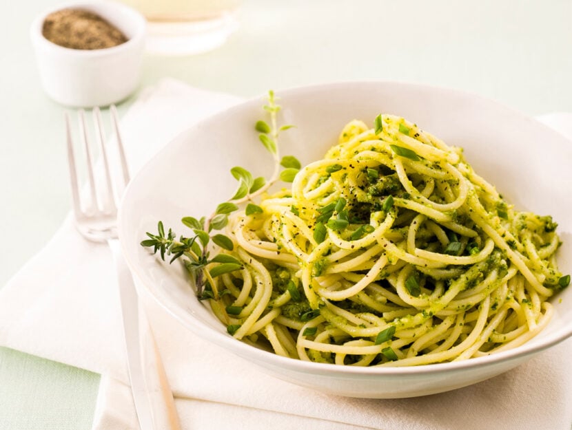 Pasta con pesto di mandorle