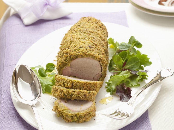 Filetto di maiale in crosta di pistacchi