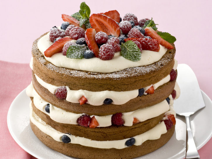 Torta al cacao e frutti di bosco