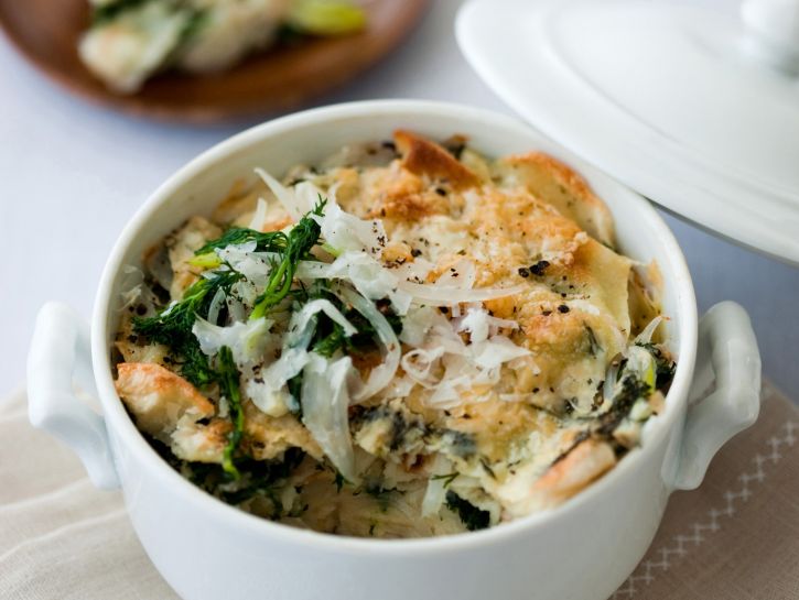 Gratin di pane e finocchietto selvatico
