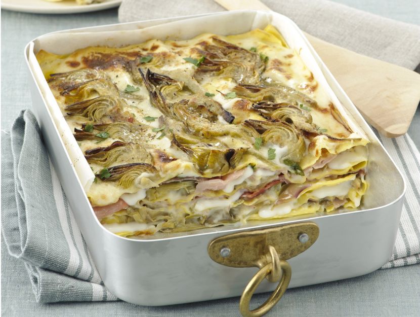 lasagne-con-besciamella-carciofi-e-prosciutto immagine