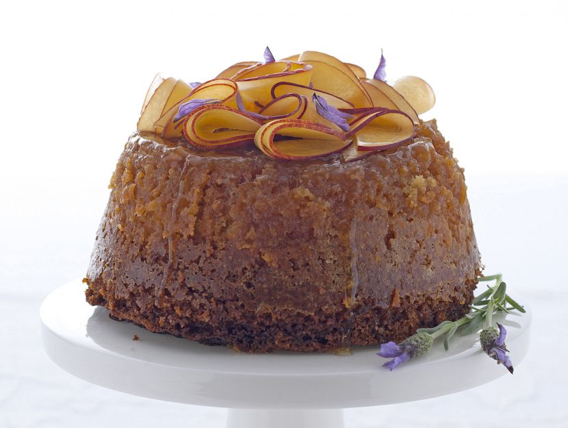 pudding-al-miele-di-lavanda-con-insalata-di-pesche ricetta