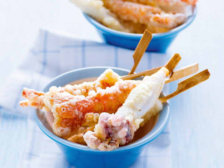 Tempura di gamberi e calamari