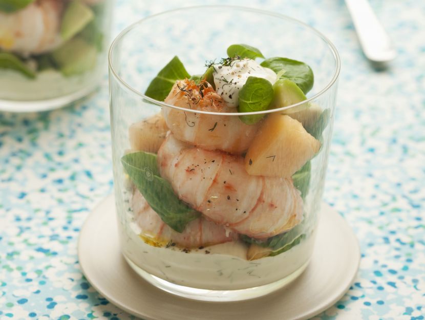 cocktail-di-scampi-con-melone-e-avocado immagine