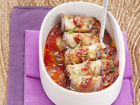 Involtini di melanzane al pomodoro