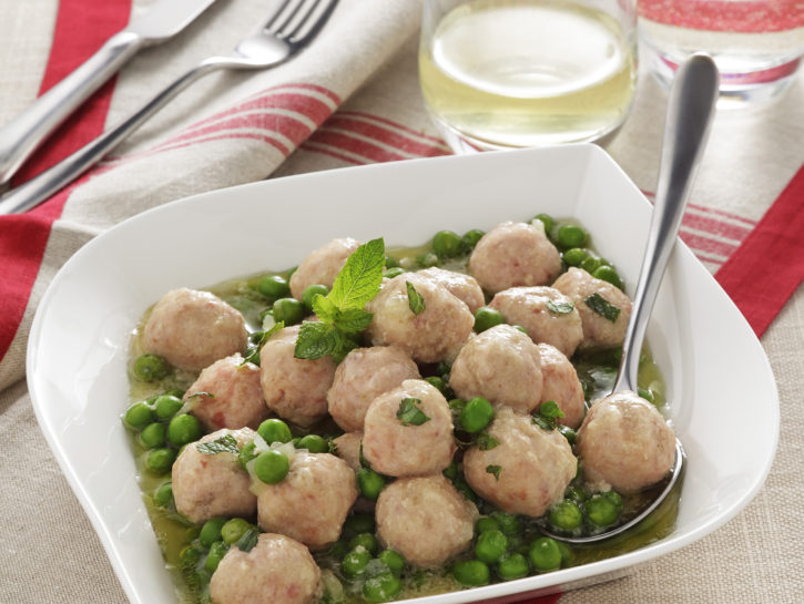 Polpette di vitello con piselli