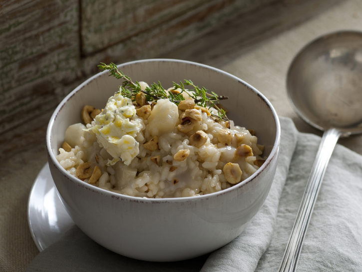 Risotto ai topinambur con le nocciole