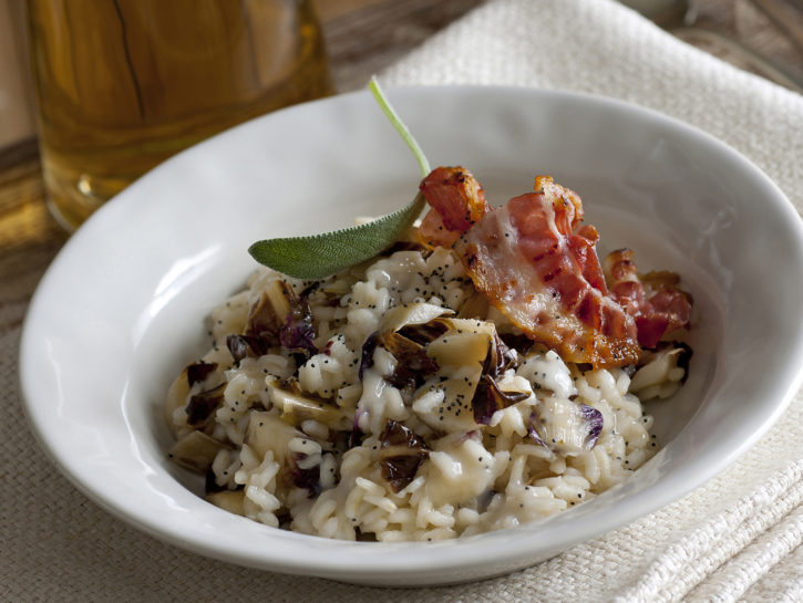 Risotto al radicchio e semi di papavero