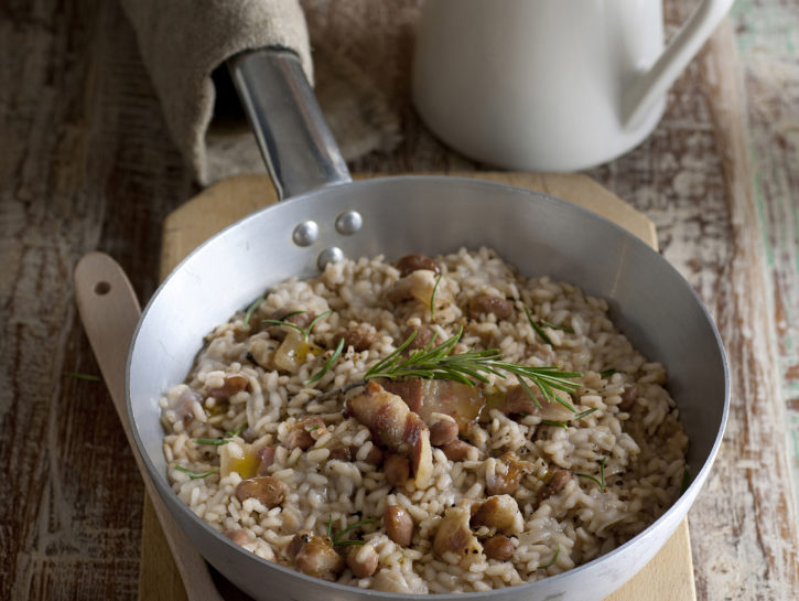 Risotto con borlotti e guanciale