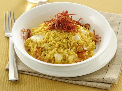 Risotto con crescenza e speck