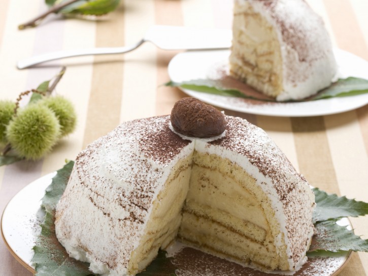 Zuccotto di castagne e mascarpone