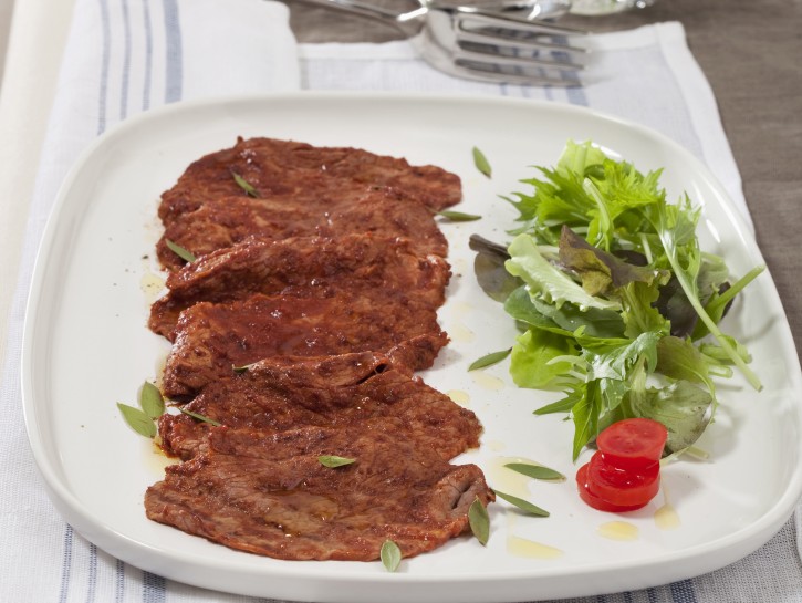 Bistecchine di scamone in salsa