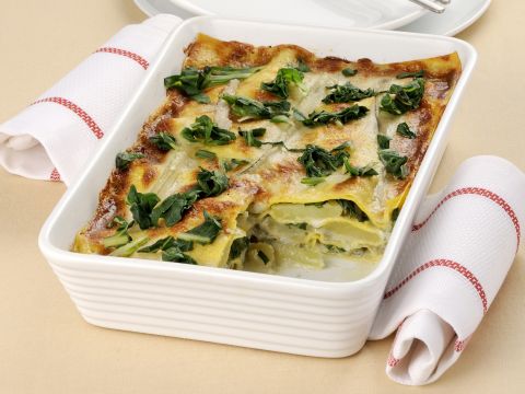Lasagne con coste, patate e gorgonzola