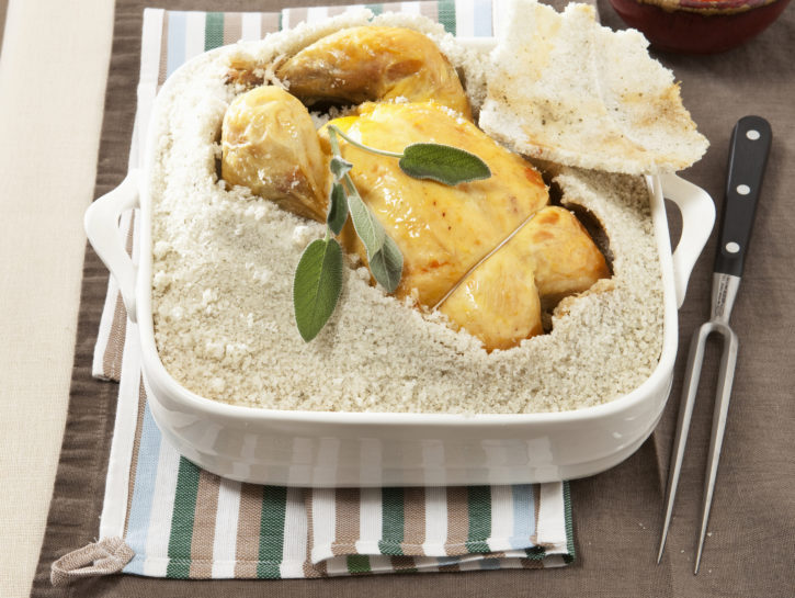 Pollo in crosta con salsa rossa