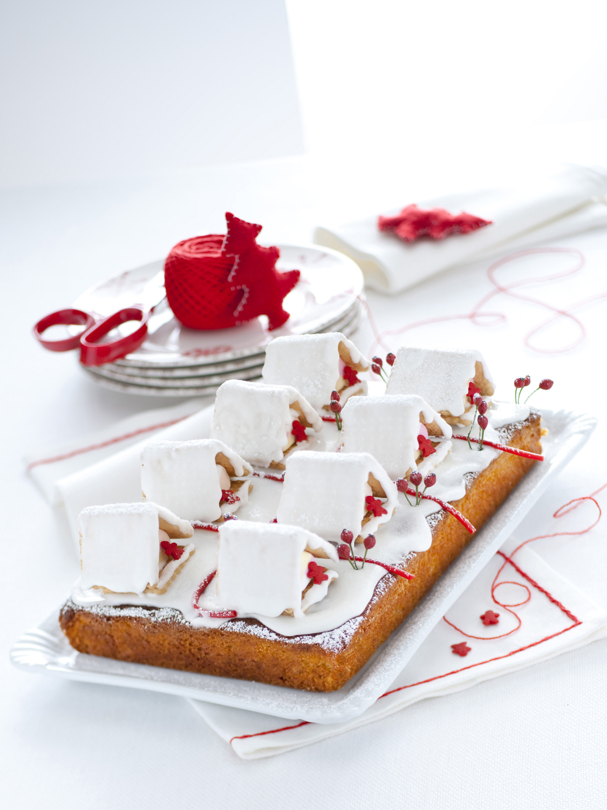 Dolce Di Natale Casetta.Ricetta Torta Con Casette Di Natale Donnamoderna