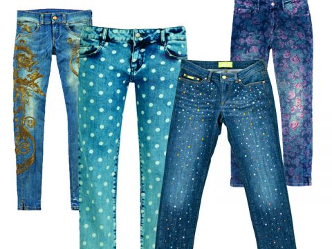 Jeans decorati e glam