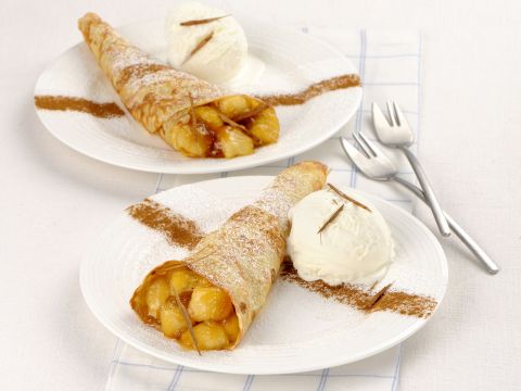 Crespelle con banane alla cannella