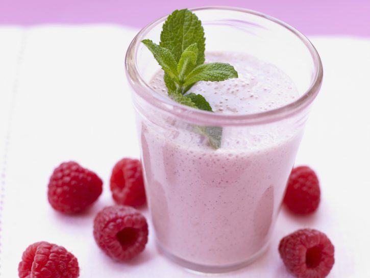 Il frullato con i lamponi per il dessert