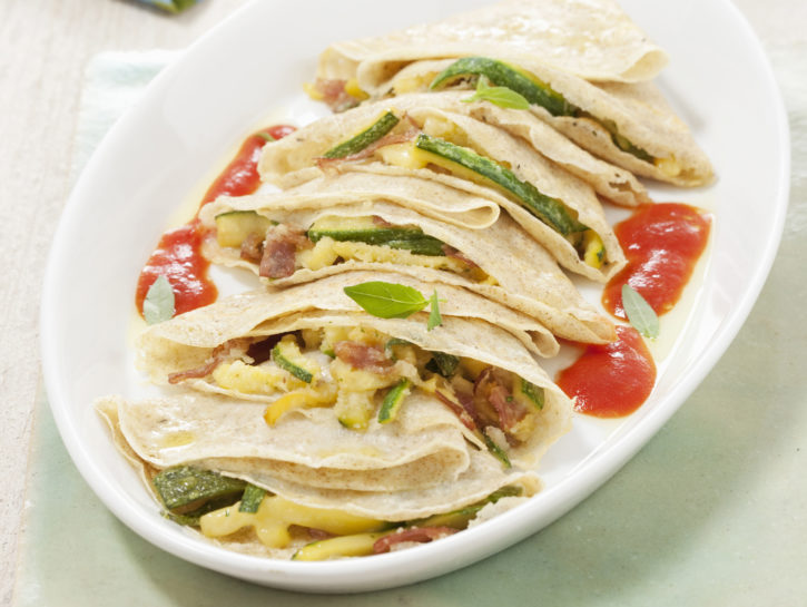 Crespelle di albumi con zucchine