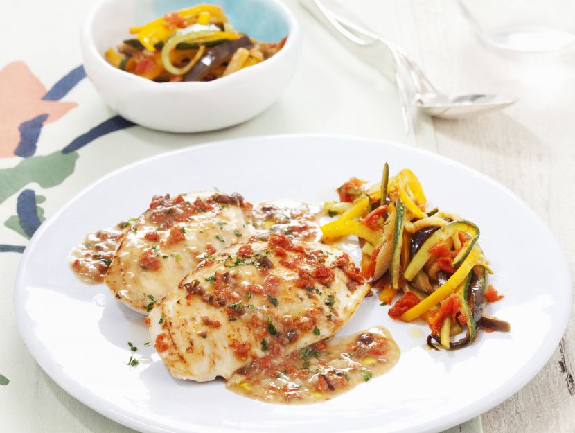 scaloppine-di-pollo-alla-mediterranea preparazione