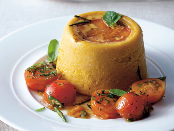 Flan di patate dolci coi pomodori